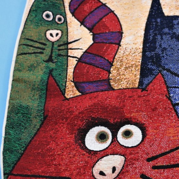 Tapestry Bag Tote Cats Shopping Beach Gym Shoulder 16"x 15" Unique Design New - Picture 5 of 13